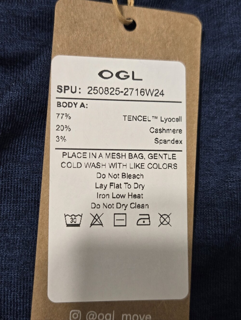 OGL Womens Boat Neck Long Sleeve Top Drop Shoulder Blue Cashmere Blend NWT L - Picture 7 of 8